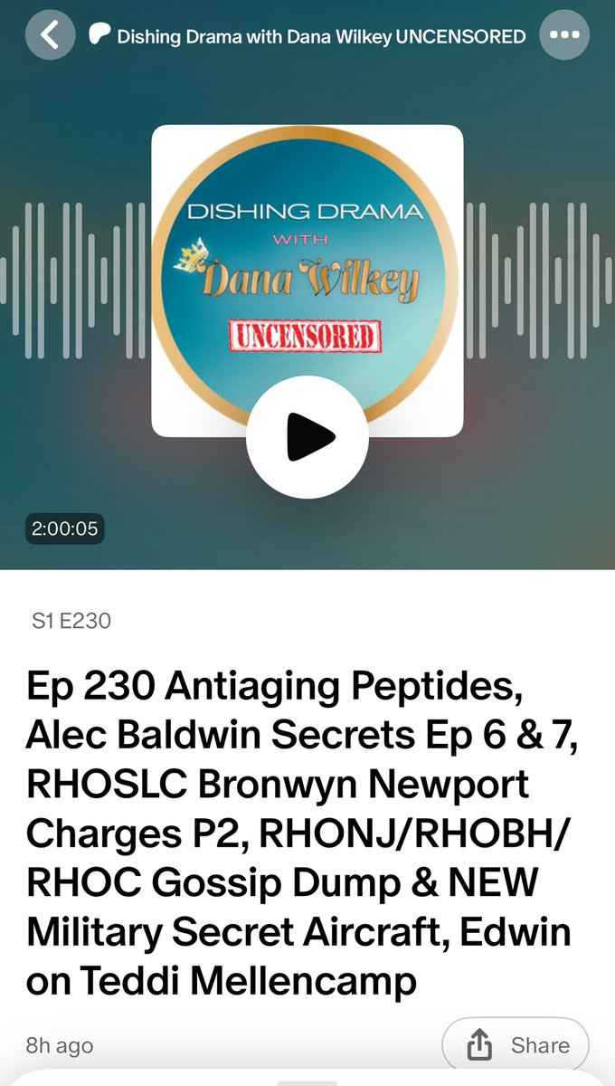 Ep 230 Peptides, Alec Baldwin Secret Ep 6 &amp; 7, RHOSLC Bronwyn Newport Ch... youtu.be/ReUfA2-nszM?si… via <a href="/YouTube/">YouTube</a> a taste LINK ⬆️ . #danawilkey #YouTube #RHOSLC #bravotv #bravoaddict #peptides #antiaging #bronwynnewport #lisabarlow FULL EP ONLY IN THE PATREON 2