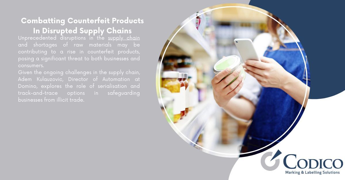 CodicoDist's tweet image. #ICYMI
Counterfeit goods are a growing threat, especially when supply chains face disruptions. How can manufacturers protect their products, brand reputation, and consumers?
Protect your products with cutting-edge coding and marking solutions. buff.ly/0yItlm5