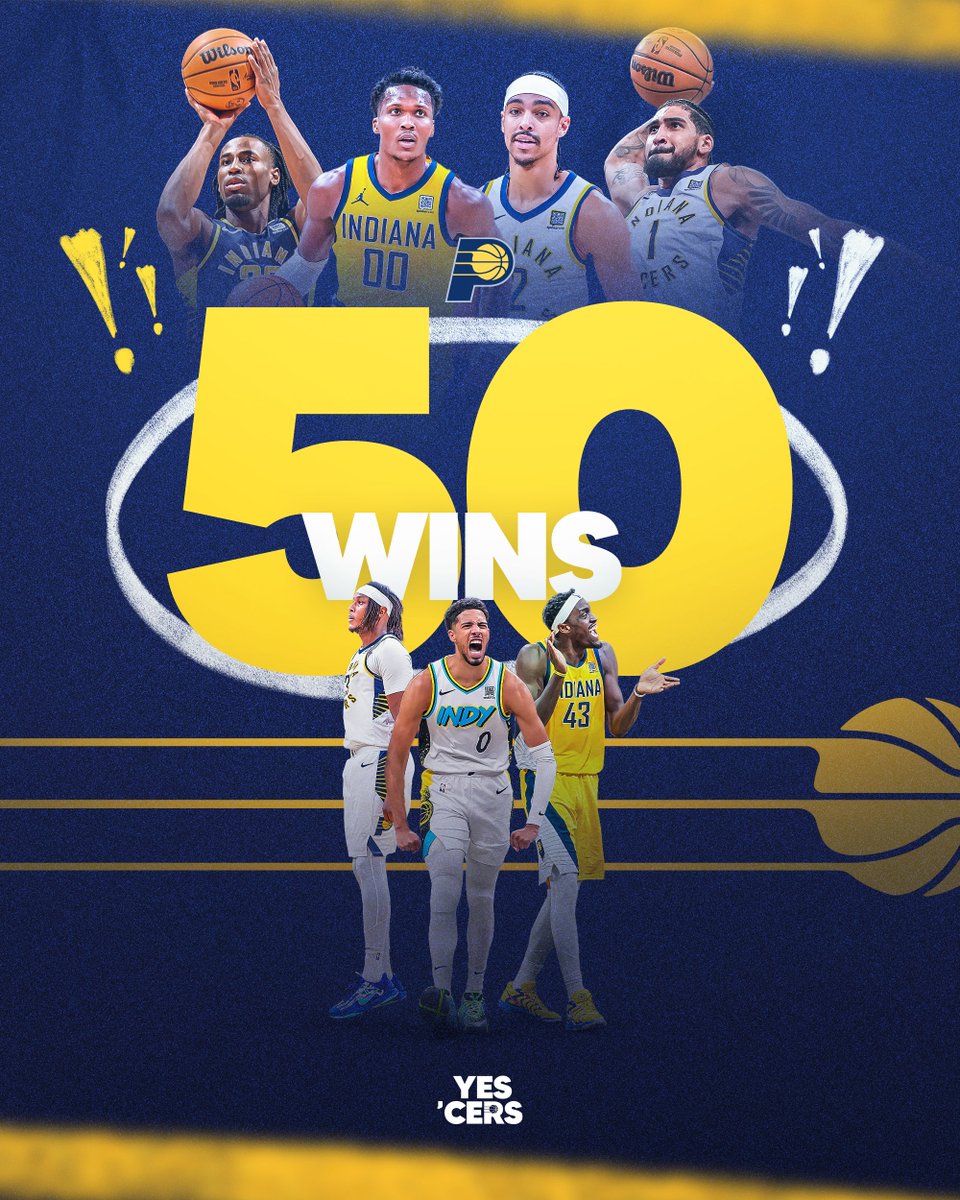 Pacers's tweet image. 50.
Wins.