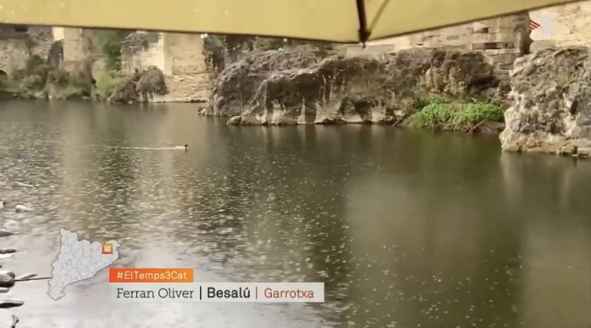 💦💦 A les portes d’una setmana de pluja, sol, calor i fresqueta. Tindrà una mica de tot. De moment avui anem a dormir amb 5 litrets més 🌧👋🏻 #Tv3 #Besalú