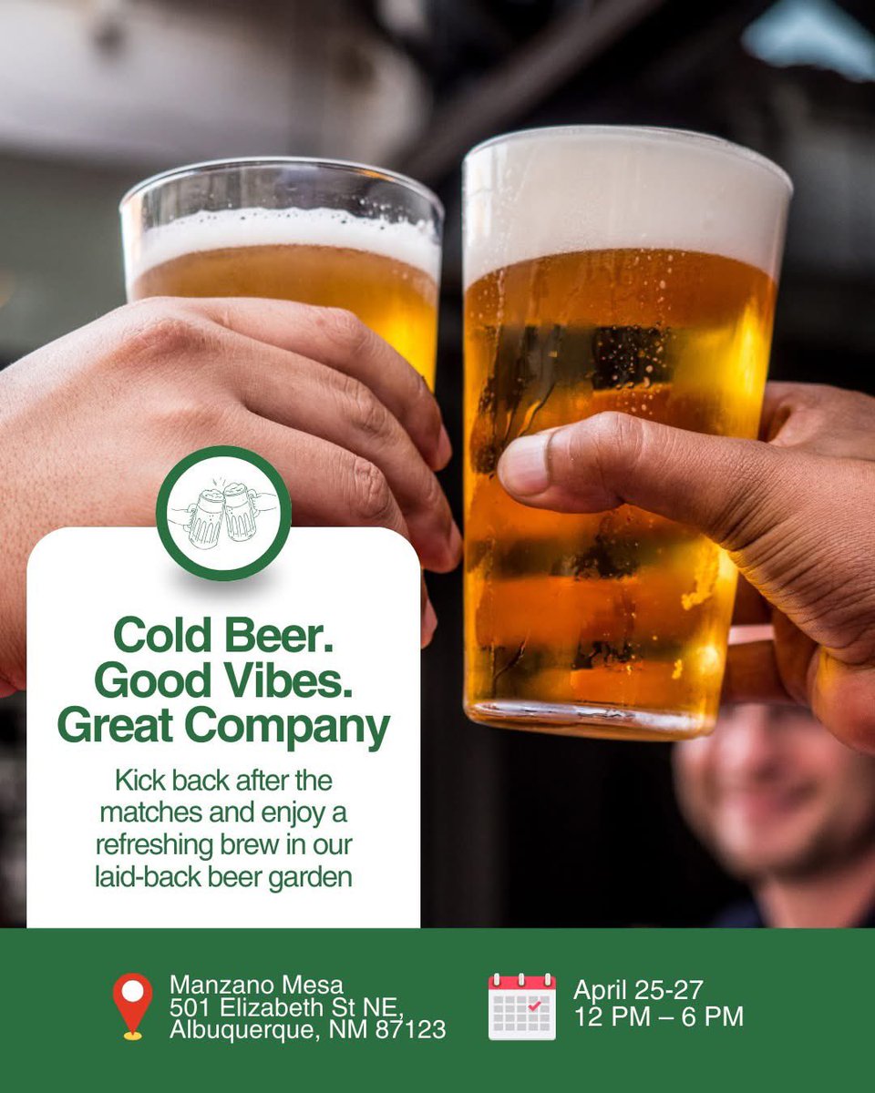 After a long rally, it’s time to relax. 🍺

Join us at the Beer Garden, open April 25–27 from 12–6 PM. The perfect spot to chill, cheer, and sip something cold! 😎

#BeerTime #PickleballPalooza #CheersToThat #FestivalVibes #ColdBrew