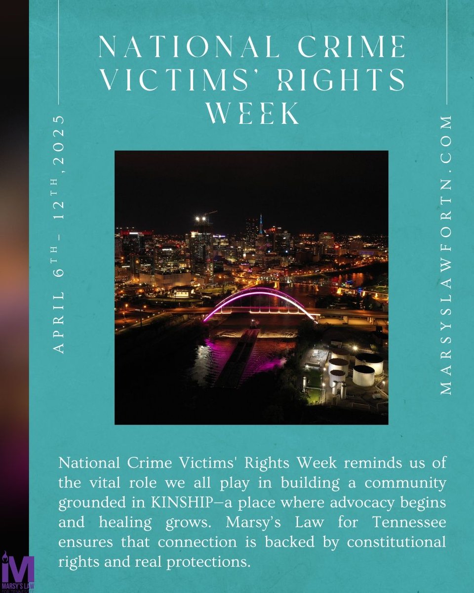 As National Crime Victims’ Rights Week ends, we continue to honor survivors, stand for their rights, and work towards safer communities for all. 💜 #NCVRW #MarysyLaw