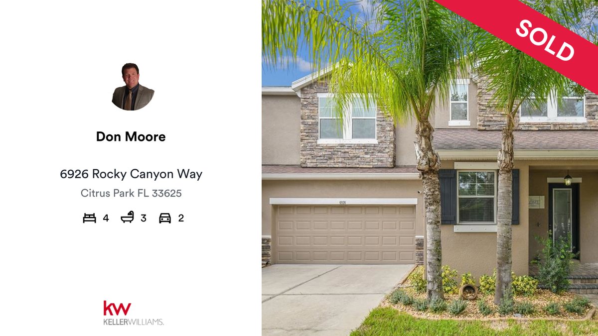 🛌 4 🛀 3 🚘 2
📍 6926 Rocky Canyon Way, Citrus Park, FL, 33625

My latest sale on RateMyAgent.
Fl SL3217193
rma.reviews/bli3gq8uo2mf

...
#ratemyagent #realestate #KELLER_WILLIAMS_REALTY_PALM_H