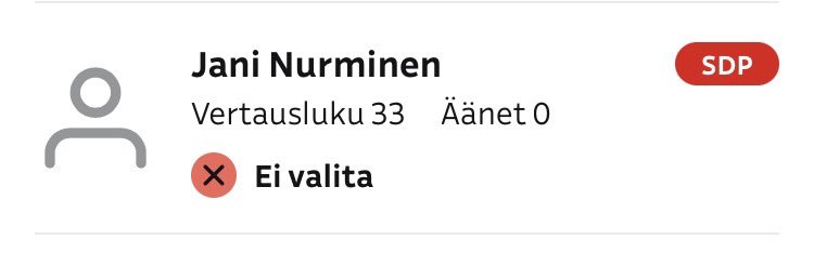 ”Koskaan en ole vasemmistolaista äänestänyt. Enkä äänestä!”