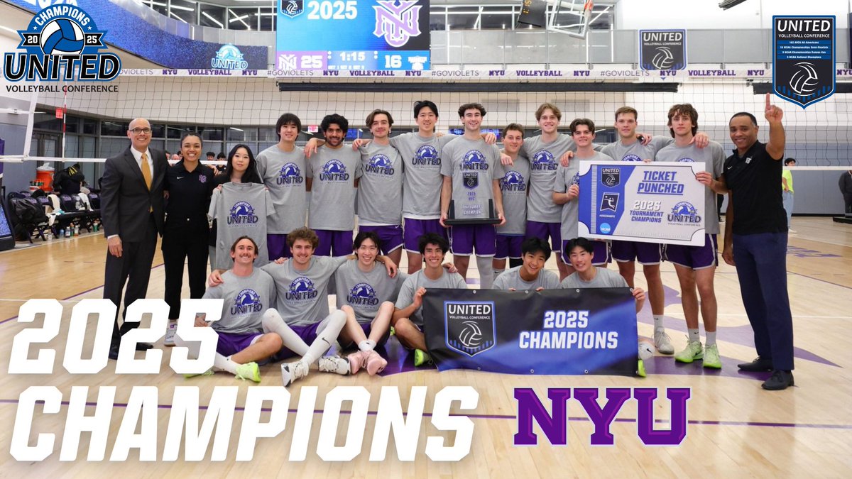 United Volleyball Conference (@theuvc) on Twitter photo Congrats to <a href="/NYUAthletics/">NYU Athletics</a> on their 2025 #UVC Championship title! Back-to-back!
#UVCChamps Congrats to <a href="/NYUAthletics/">NYU Athletics</a> on their 2025 #UVC Championship title! Back-to-back!
#UVCChamps