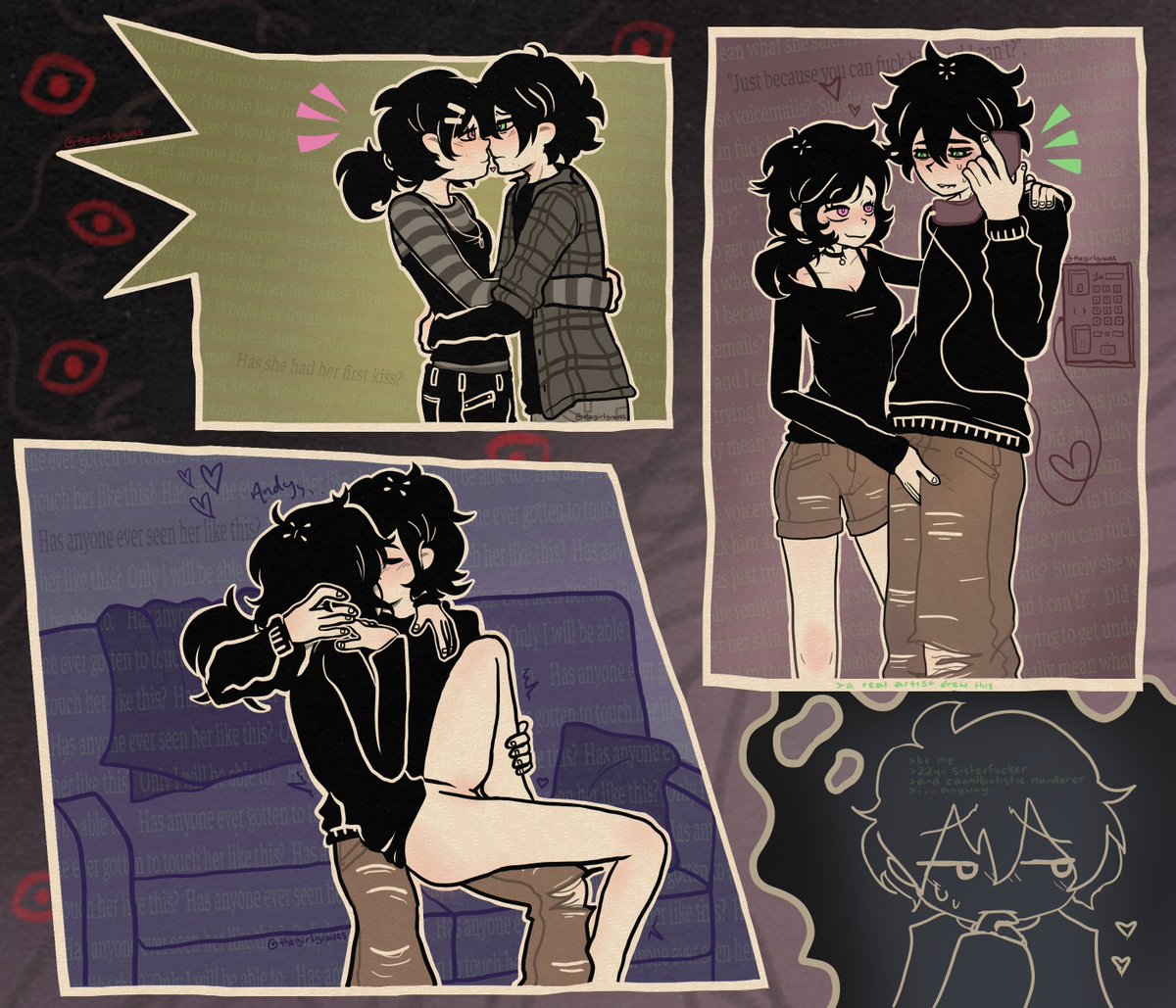 what plagues your mind, grime soul?  

⭑ #thecoffinofandyandleyley #tcoaal #coffincest #andrewgraves #ashleygraves