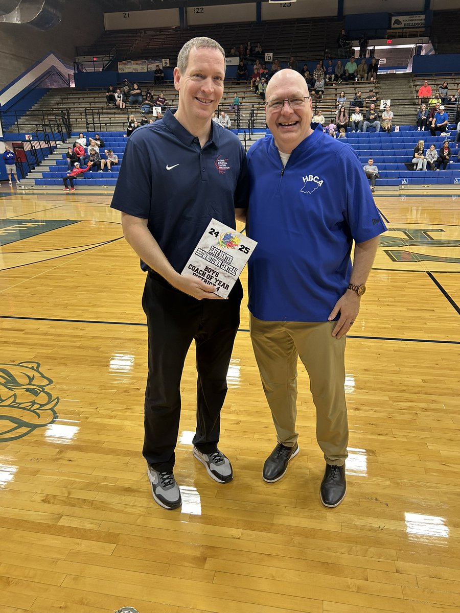 Congrats to Dave Benter of Brownstown Central being named District 4 Coach of the Year and tabbed to be one of our East All-Star game coaches.
