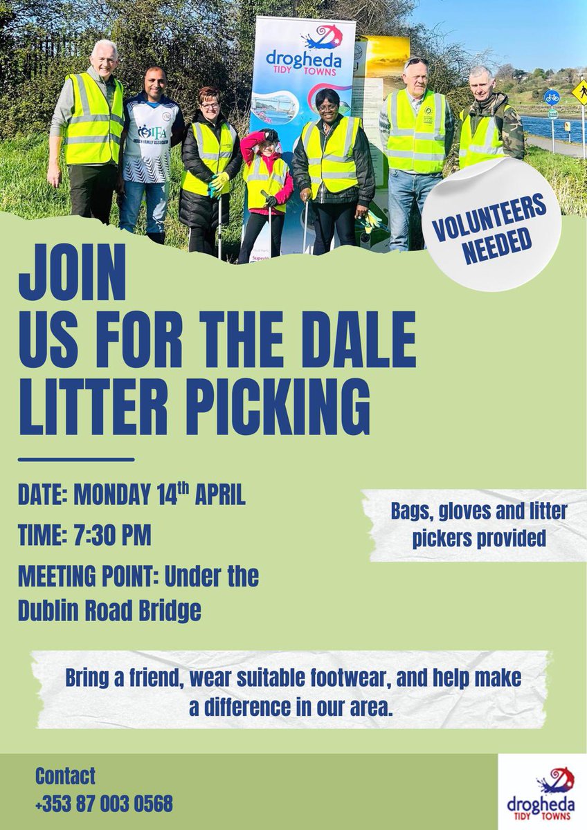 Join us for a  Litter Pick in  - tomorrow April 14th @ 7.30pm