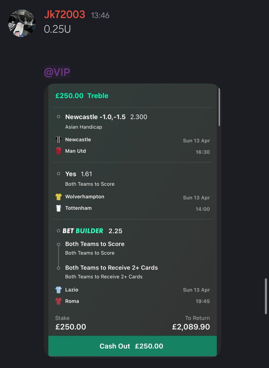 jk720031's tweet image. +£4,300 from the Rome derby🫨

Let’s get the giveaway going!🎁

Vip just cashed 2 huge bets 
•22/1 £10-&amp;gt;£220
•7.3/1 £10-&amp;gt;£83.50

If you want to get involved for the ucl this week drop a message under this and I’ll dm you!❤️