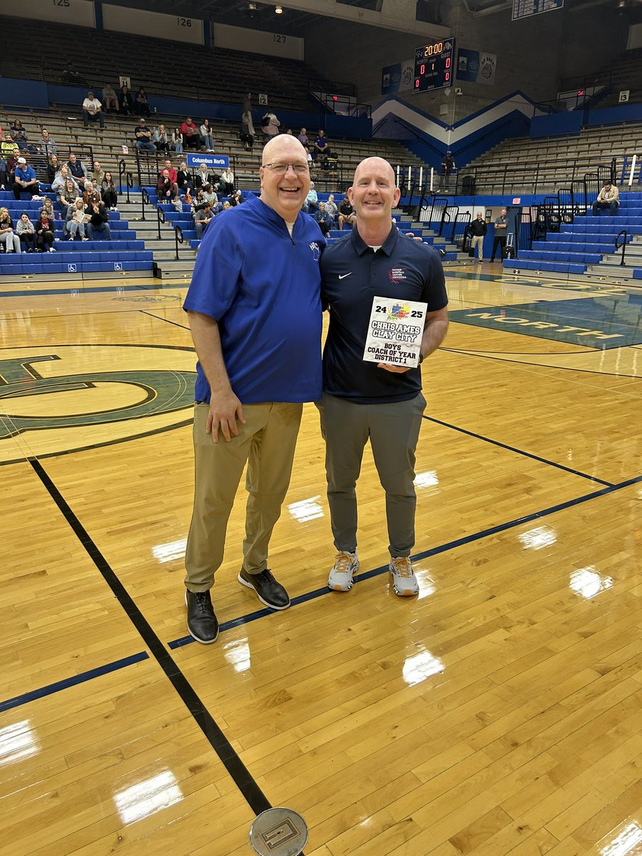 Congrats to Chris Ames of Clay City HS for being named District 1 Coach of the Year and tabbed to be one of our West All-Star game coaches.