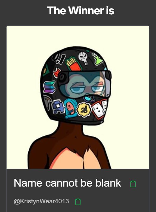 The growl has spoken.  
The shadows whispered a name.  
20,000 $TARA now has a new master.

Congrats to the corrupted soul <a href="/KristynWear4013/">Mia</a>, winner of the $GRUMPY x $FREAKY giveaway.  
You earned it.  
The rest? Bark louder next time. 

Please contact me in DM to verify your TG