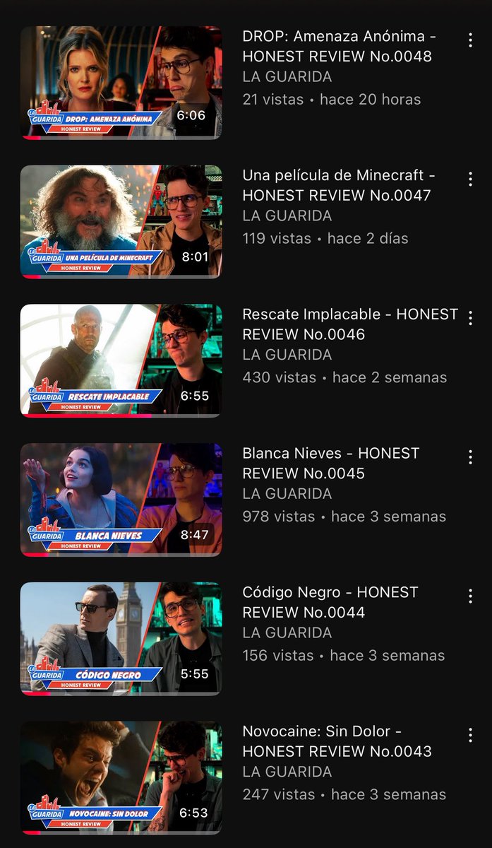 LaGuaridaMX's tweet photo. ¿Planes para ir al cine este domingo? 👀

Pásate por nuestra playlist de #HonestReview y decide cuál de estas películas en cartelera irás a ver hoy 🙌🏻

https://t.co/x9BujIvYDL https://t.co/hpPC1rL5Tn