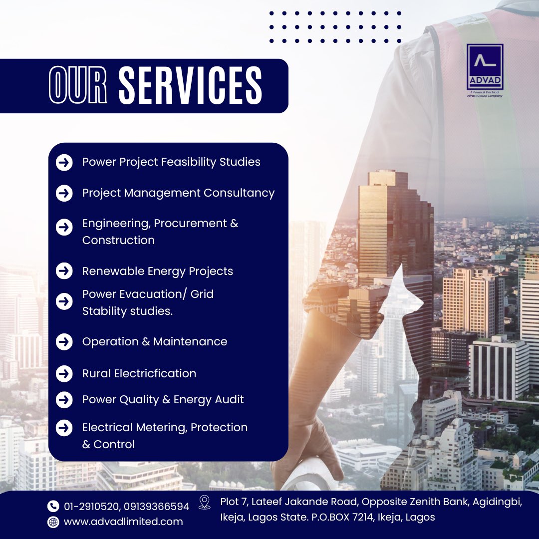 ADVAD Limited. (@advadlimitedng) on Twitter photo <a href="/futaclassics/">FUTA Alumni Football Team</a> <a href="/9jaXFootball/">ALL STARS FOOTBALL MATCH</a> From powering cities to powering champions.
At ADVAD Limited, we specialize in delivering energy solutions that drive success and this win by the FUTA Tigers is a perfect example of what happens when energy meets excellence.
From rural electrification to grid stability and now <a href="/futaclassics/">FUTA Alumni Football Team</a> <a href="/9jaXFootball/">ALL STARS FOOTBALL MATCH</a> From powering cities to powering champions.
At ADVAD Limited, we specialize in delivering energy solutions that drive success and this win by the FUTA Tigers is a perfect example of what happens when energy meets excellence.
From rural electrification to grid stability and now