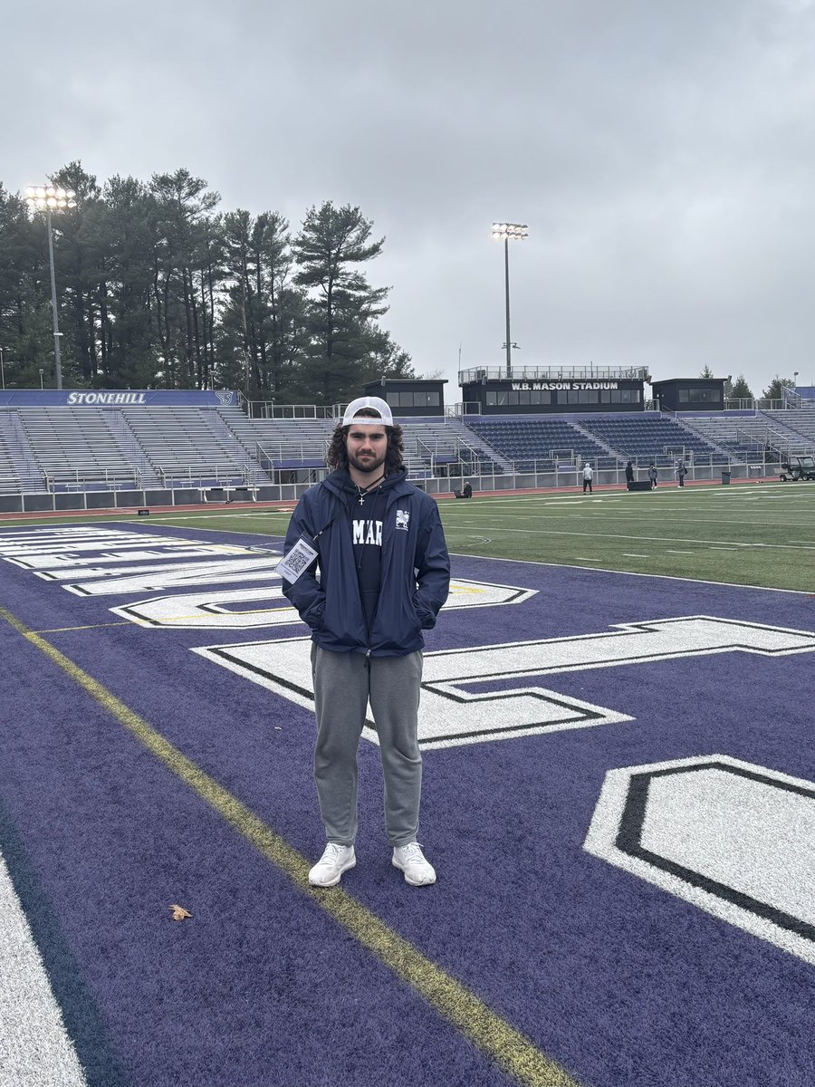TannerM_7's tweet image. Had a blast at @StonehillFB yesterday. Pleasure meeting the staff and learning about what Stonehill has to offer! Hope to be back soon.
@CoachEliGardner @CoachBerardelli
@CoachHebert12 @Coach_KJones
@StMarksFootball
@CoachKG5