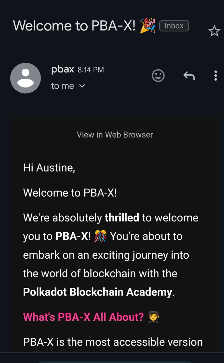 Austine Wealth (@austinexstyn) on Twitter photo Hy guys, Am excited about this awesome learning experience am embarking on, <a href="/AcademyPolkadot/">Polkadot Blockchain Academy</a> . It promises to be a great time with awesome packages. Can't wait to dive in. Hy guys, Am excited about this awesome learning experience am embarking on, <a href="/AcademyPolkadot/">Polkadot Blockchain Academy</a> . It promises to be a great time with awesome packages. Can't wait to dive in.