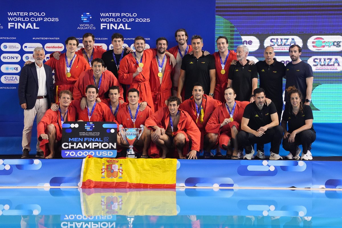 WorldAquatics's tweet photo. 🏆SPAIN ARE THE WORLD CUP CHAMPIONS🏆
#WATERPOLO

@RFEN_Oficial https://t.co/sgnP5gv5iS
