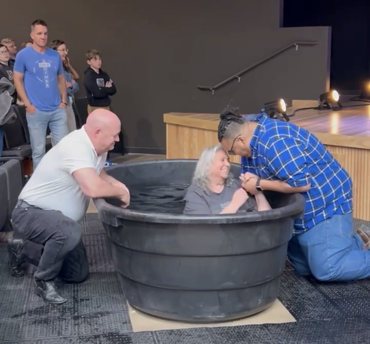 MacCain90's tweet photo. Today I baptized my mom. Praise God for new life! Praise God for his faithfulness. Praise God for his sovereignty. Praise God for speaking truth through Veritas Church. Praise God for making us new. God is good and I will praise him for all of my days! #GodIsGood #RaisedToLife https://t.co/GS7ziRrT0u