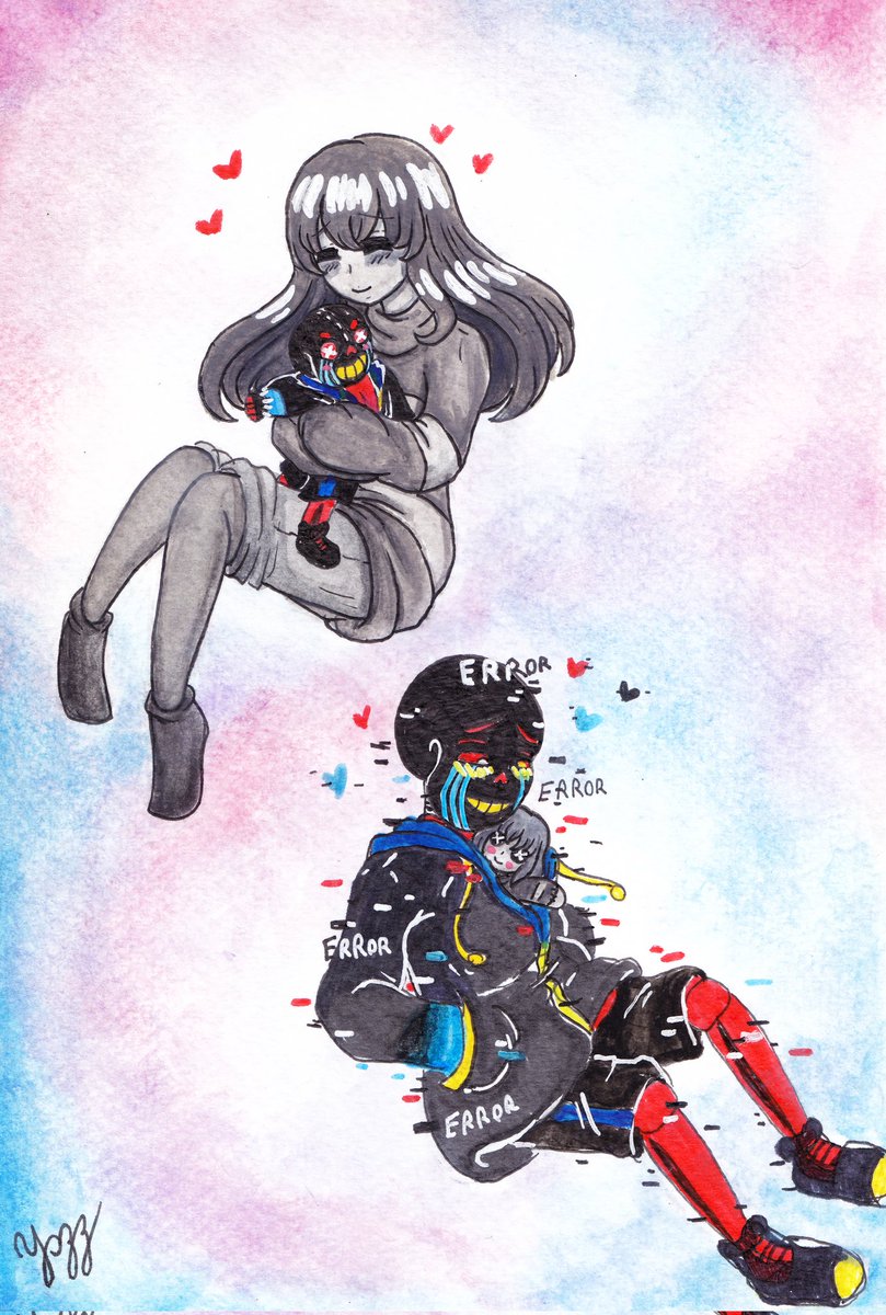 rou_yazz's tweet photo. 🖤💙❤️🖤Error Sans x Core Frisk 🖤💙❤️🖤
#errorsans #corefrisk #drawing #watercolors #drawingtradicional #shipfrans https://t.co/bxRrAipTv8