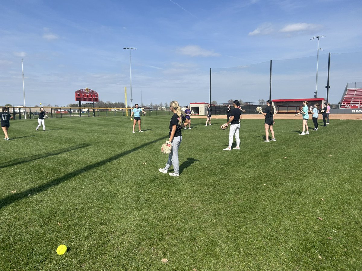71 degrees means we play catch outside for open gym ☀️