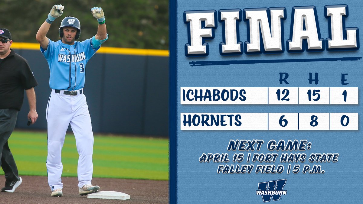Washburn wins the rubber match with Emporia State 12-6! Jett Buck went 4-6 with a home run, Payton McHarg and Connor Scott each went yard and Caleb Lunnon threw seven innings to earn the win! #GoBods
