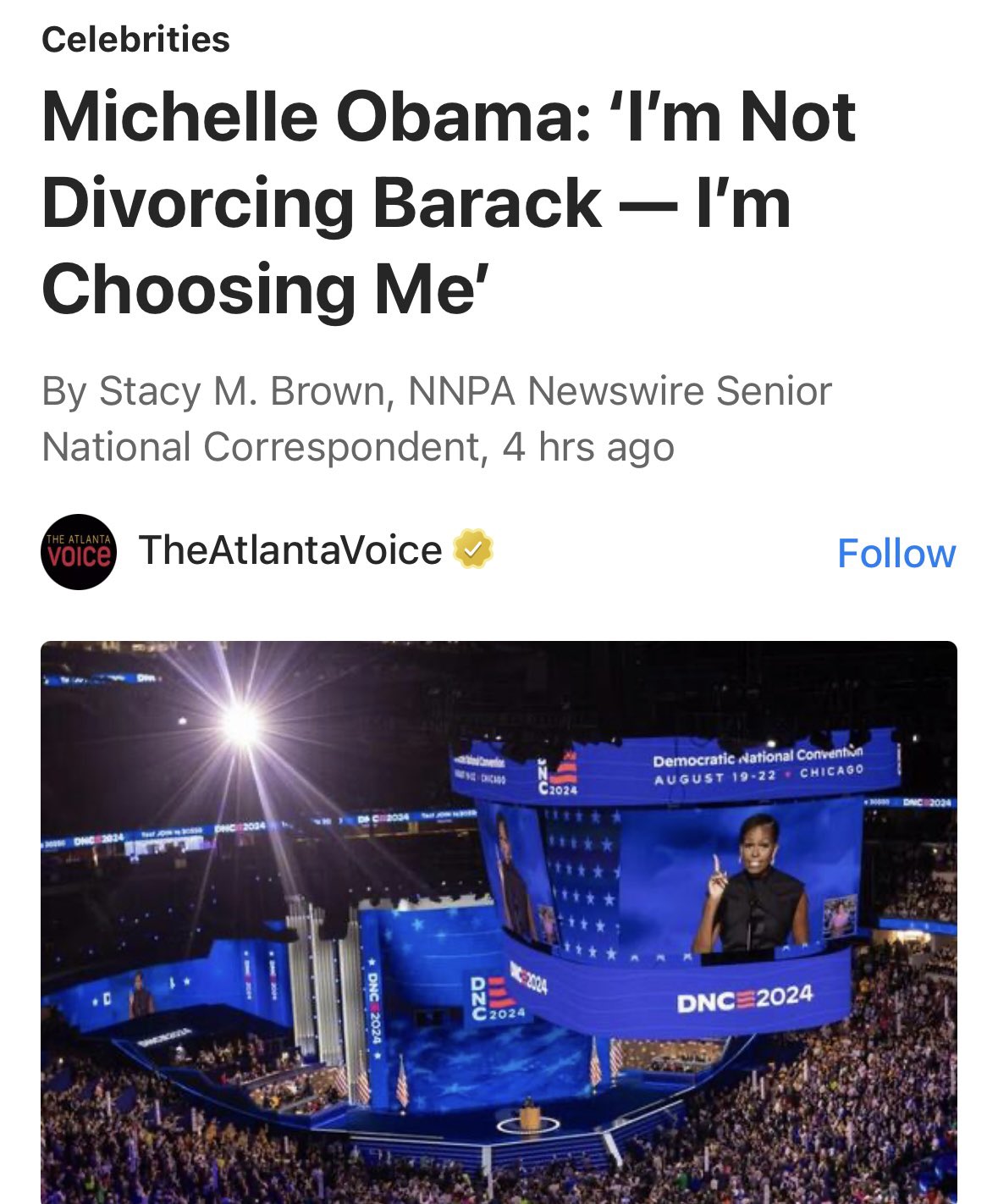 Is Michelle Obama divorcing Barrack Obama?