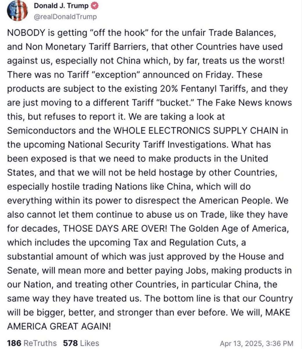 Austin (@aschmidt2930) on Twitter photo You’re just going to increase the costs for American tech companies and hand the AI race to China <a href="/realDonaldTrump/">Donald J. Trump</a>
Just stop threatening to defund the CHIPs Act and semiconductors will continue coming to the U.S. This isn’t going to speed up the process. You’re just going to increase the costs for American tech companies and hand the AI race to China <a href="/realDonaldTrump/">Donald J. Trump</a>
Just stop threatening to defund the CHIPs Act and semiconductors will continue coming to the U.S. This isn’t going to speed up the process.