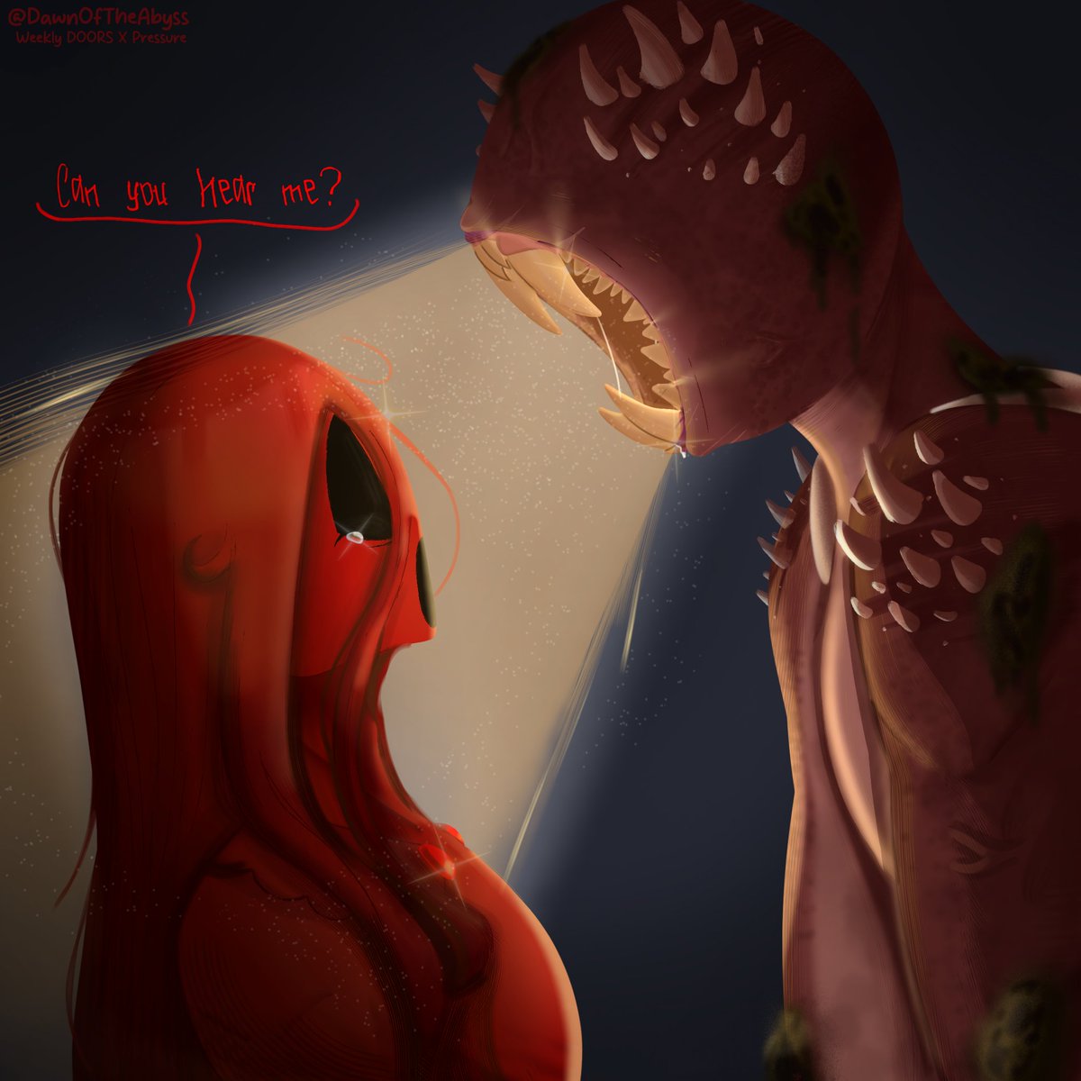 DawnOfTheAbyss's tweet photo. | WEEK 2 OF #DOORSxPressure
“ Can you hear me? ”
Imaginary Friend meets Figure
#doorsroblox #doorsfanart #doorsfigure #pressureroblox #pressurefanart #imaginaryfriend #ImaginaryFriendPressure https://t.co/1zEIG8KU7t
