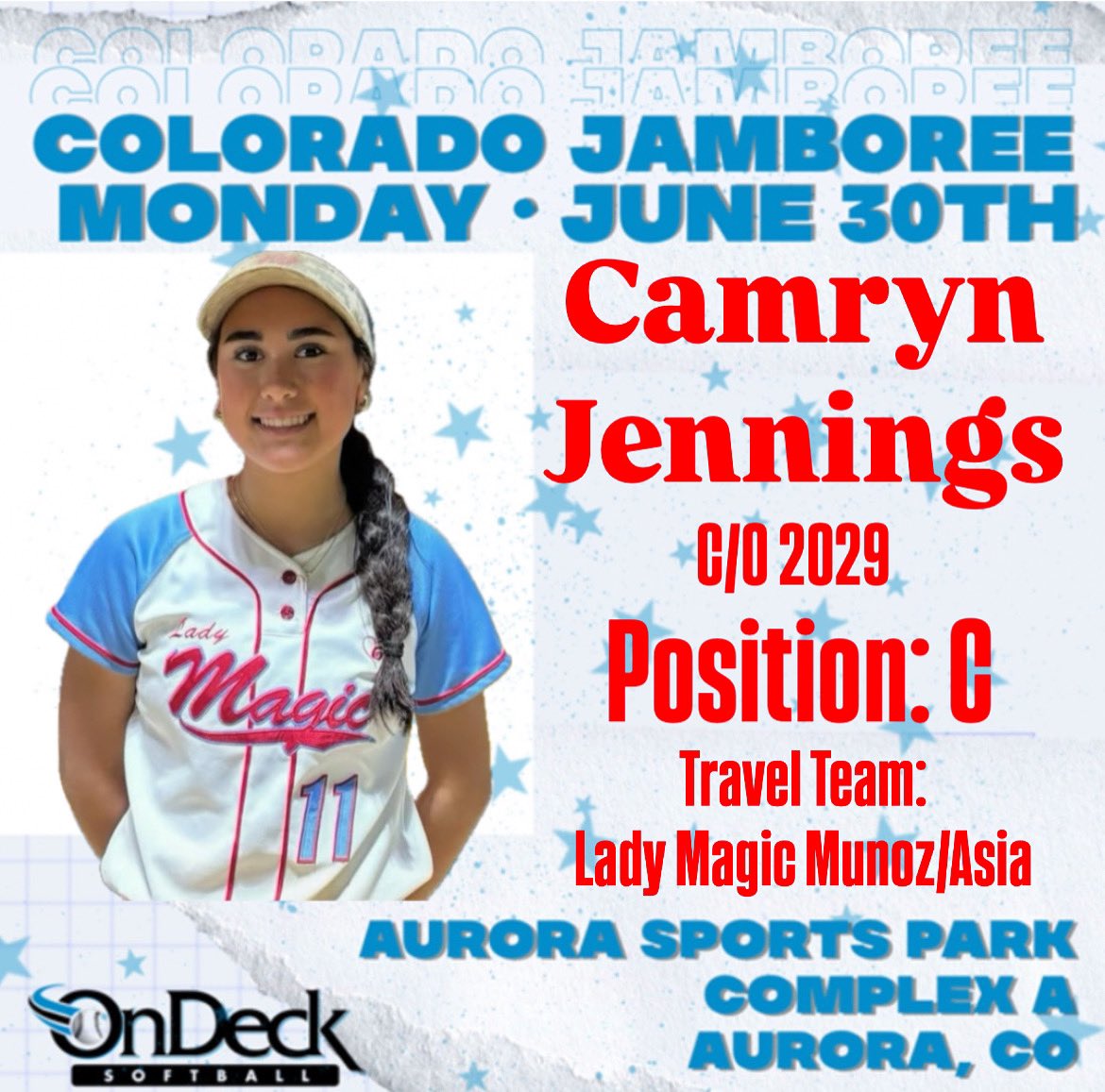 Camryn Jennings (@camjennings2029) on Twitter photo Thank you <a href="/ondecksoftball/">OnDeck Softball 🥎</a> for the invite to the Colorado Jamboree!
#ondecksoftball #coloradojamboree #COsparkfire #classof2029 #ladymagicsoftball Thank you <a href="/ondecksoftball/">OnDeck Softball 🥎</a> for the invite to the Colorado Jamboree!
#ondecksoftball #coloradojamboree #COsparkfire #classof2029 #ladymagicsoftball