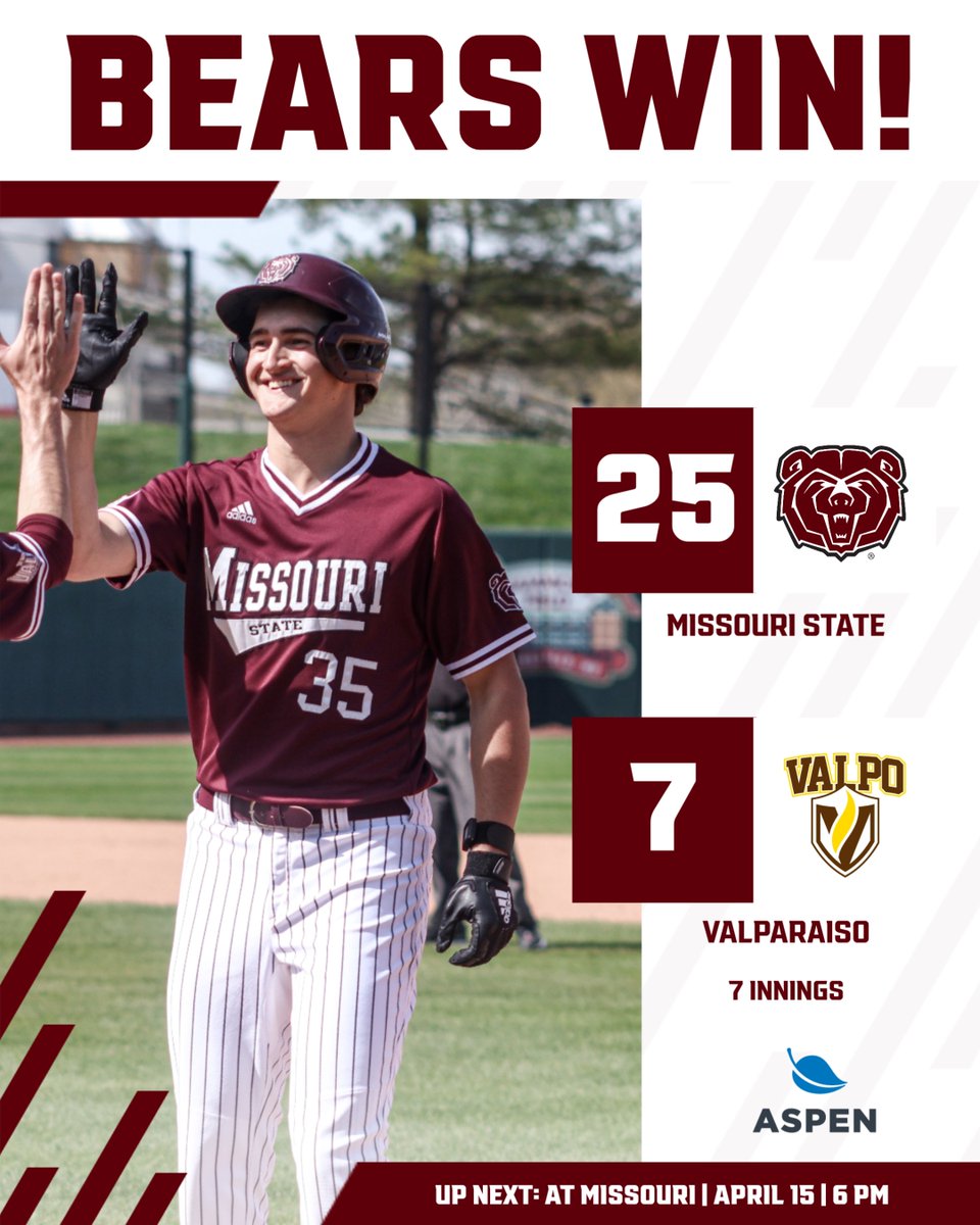 BEARS 🧹🧹🧹

MoState scores its most runs in a game since 2000 to complete the sweep of Valpo.