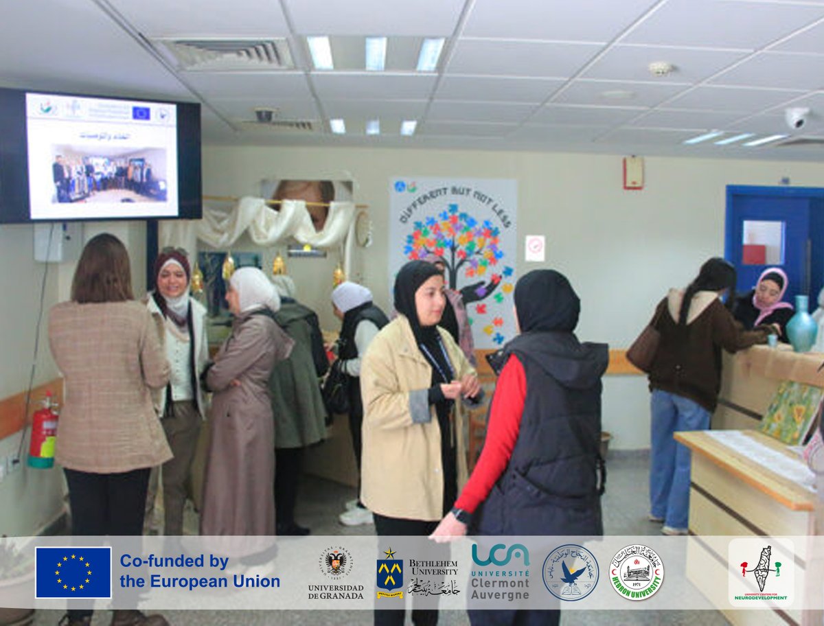 NeuroDevProject's tweet photo. عقد اجتماع لتأسيس شبكة النمو النفسي العصبي في الجامعات الفلسطينية
Meeting Held to Establish the NeuroDev Network in Palestinian Universities
----------------------------------------------
#NeuroDev, #Neuro_Development_Project, #ErasmusPlus
Partners: #University_of_Granada, #Hebron_University, #Bethlehem_University, #An_Najah_National_University, #University_Clermont_Auvergne
#ErasmusPlus #الصحة_النفسية #الجامعات_الفلسطينية #الاضطرابات_النمائية #دعم_نفسي #Neurodevelopment #فلسطين