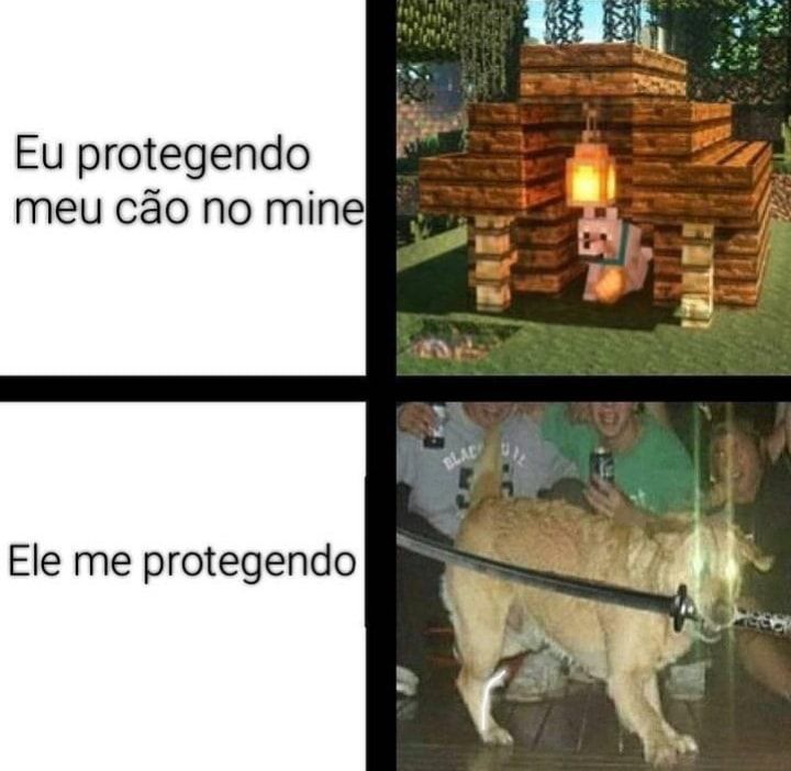 Pior que é exatamente assim kkkkk #Minecraft #Memes  #Brasil