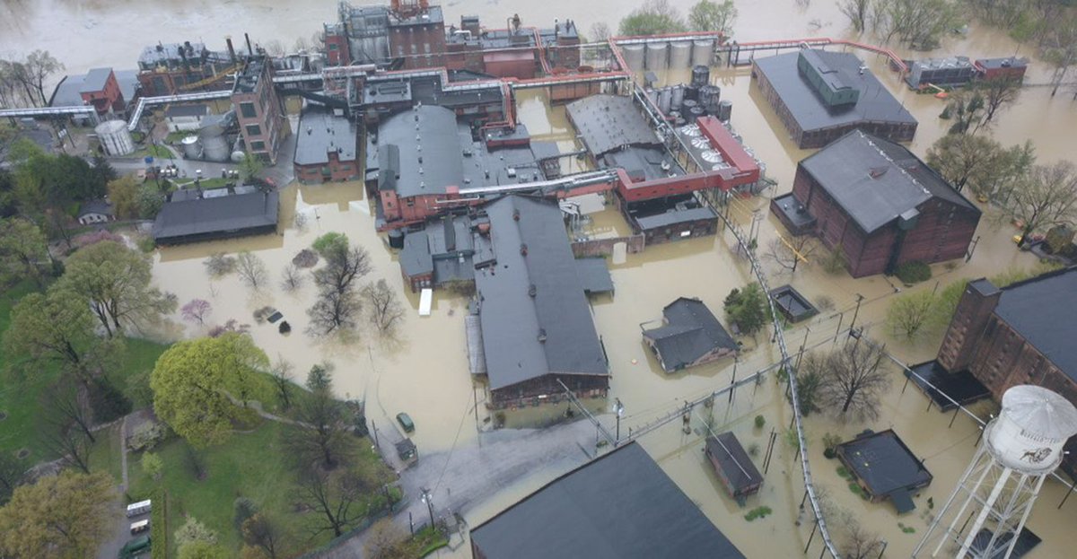 On Friday, Buffalo Trace announced that flood waters from the Kentucky River had receded to normal levels—five days after the distillery campus was inundated on Monday, April 7th. Now the inspections, assessments, clean-up, and recovery are underway: buff.ly/VN5eH6r
