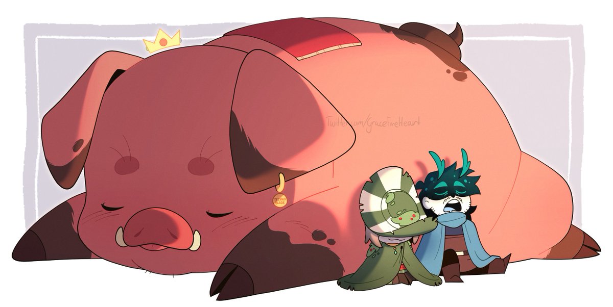 Just a lumberjack, a warden, and their giant pig 💤
#PhilzaFanart #SneegsnagFanart #TechnobladeFanart #TheRealmFanart