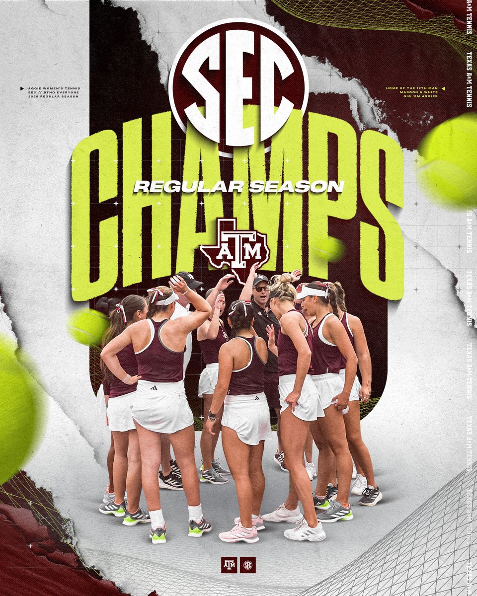 AggieWTEN's tweet image. 4-PEAT SEC CHAMPS!๐
Your Fightin' Texas Aggies are SEC Regular Season Champs!๐
#GigEm//#AggieWTEN