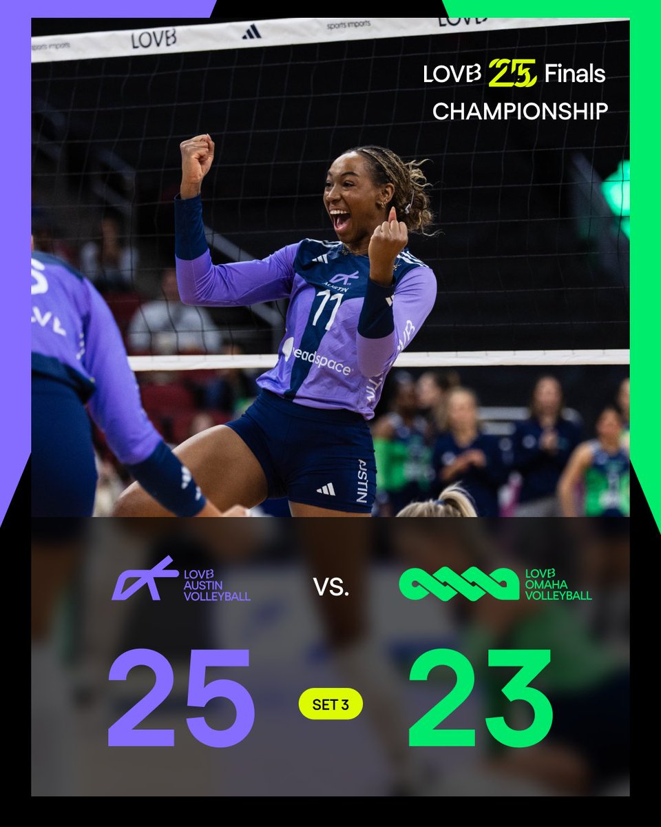 leagueonevb's tweet photo. LOVB AUSTIN GETS IT DONE IN 3!! 🏆🏆 https://t.co/F9mcvdrS01