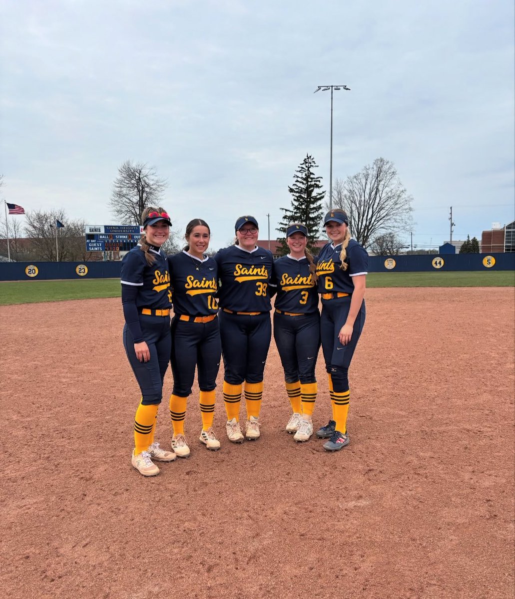 SienaHeightsSB's tweet photo. Senior appreciation post!! After our sweep against Rochester today we had a few tears falling for senior night. We love you guys and can’t wait to watch what you do!! #saintsforlife https://t.co/ibQH1Nsbf1