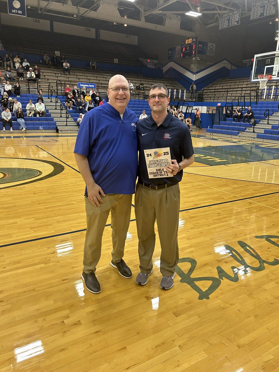 Congrats to Dave Alexander of Evansville Central HS for being named District 2 Coach of the Year and selected to be one of our West All-Star game coaches.