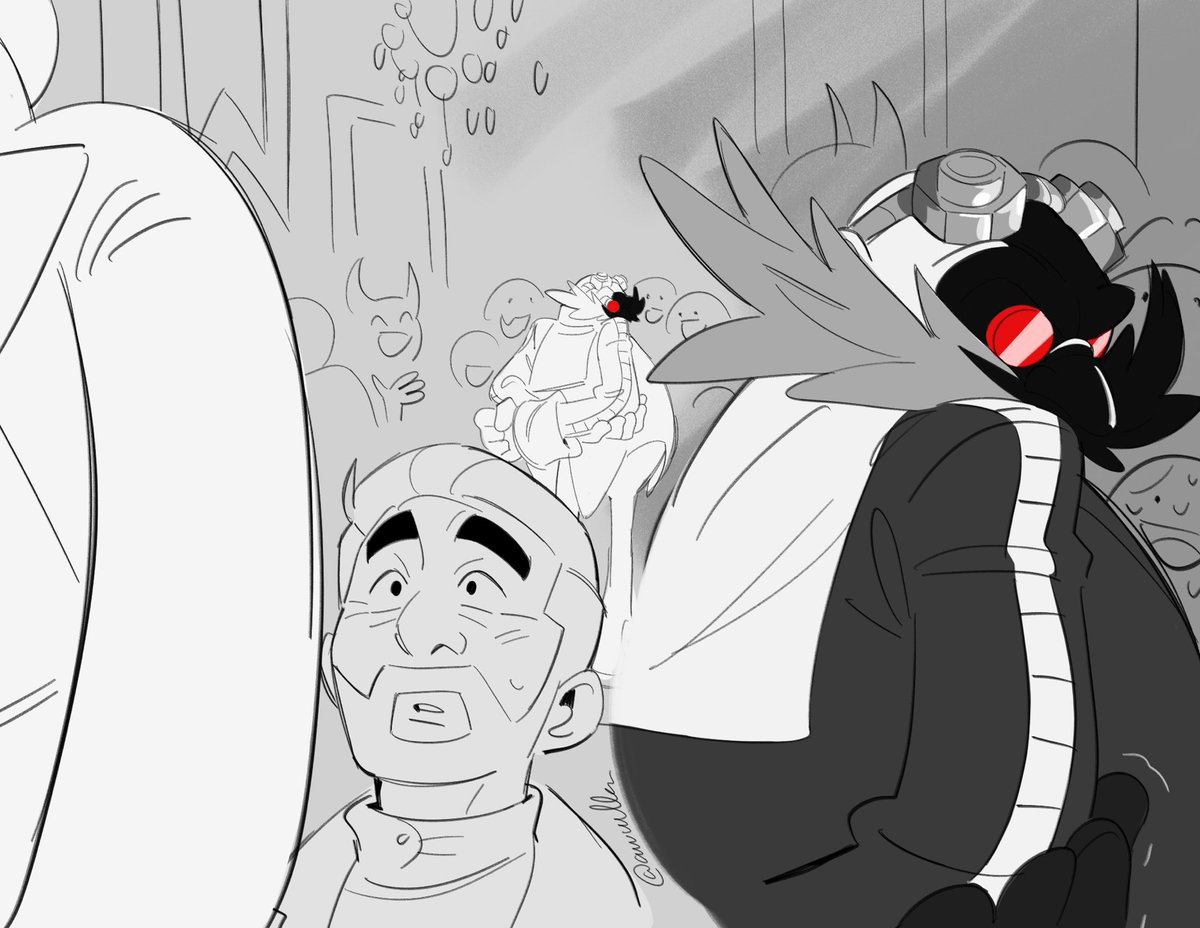 awwlba's tweet image. eggman and stone at the villain convention