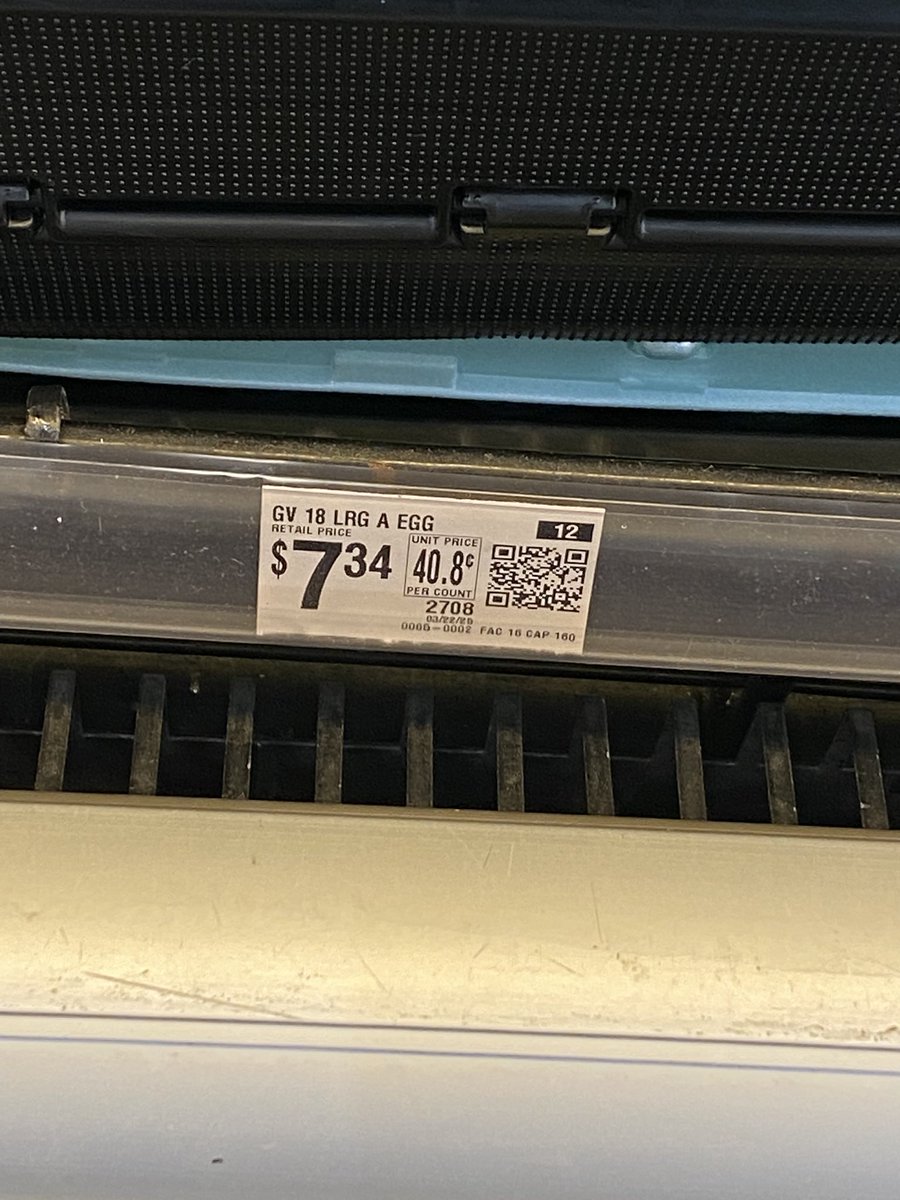 So here’s for all you that’s say the price of eggs have not dropped. I shop for my mom’s business 3 times a week and trust me eggs have almost dropped $2 in price.  This is for an 18 count.  Have a great day!