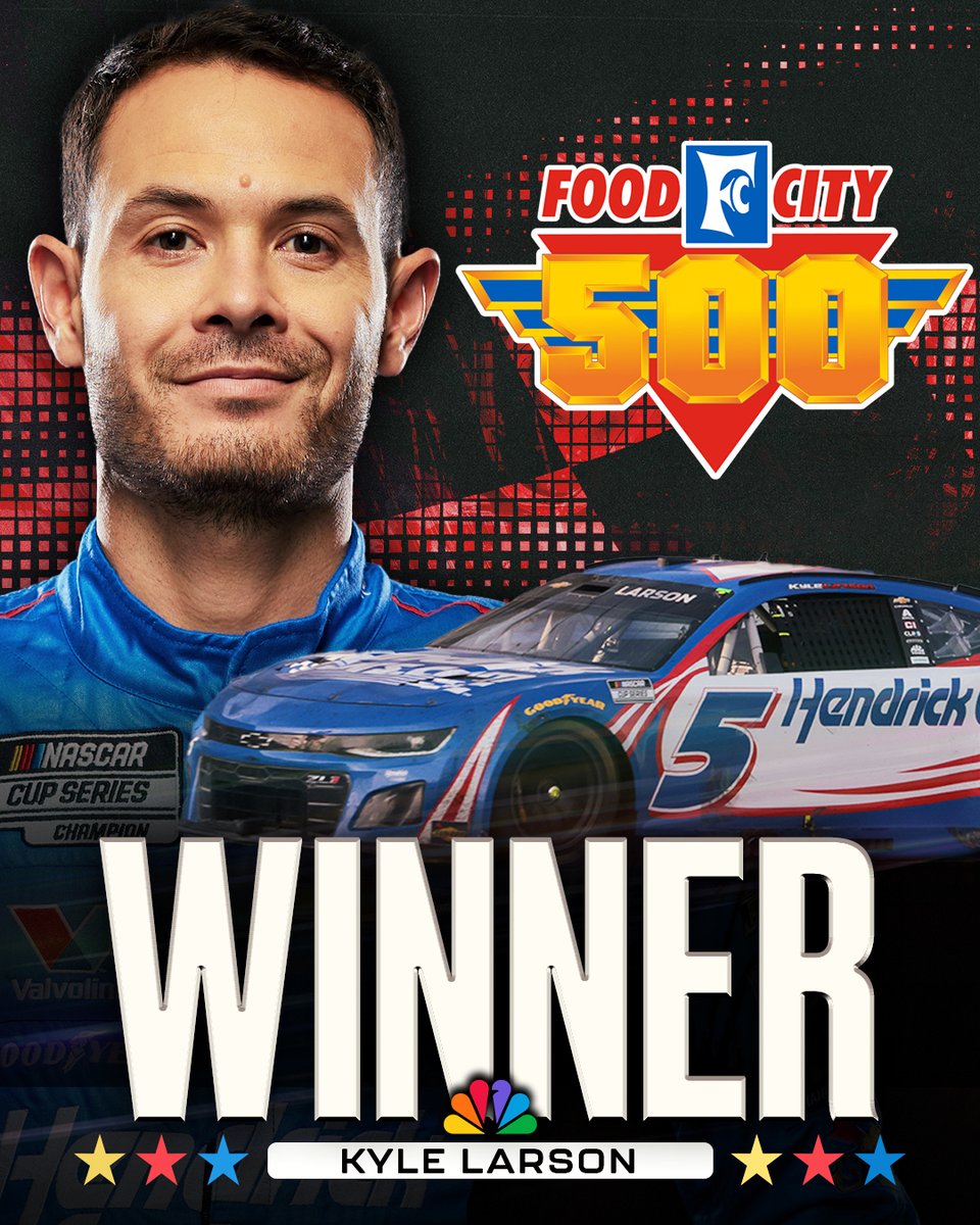 REPOST to congratulate Kyle Larson! 🏁

He DOMINATES to win the NASCAR Cup Series race at Bristol.