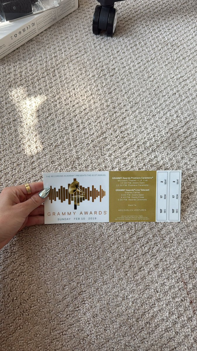 Came across my old ticket to the Grammy’s. Manifesting. I’ll be performing there in the next few years
