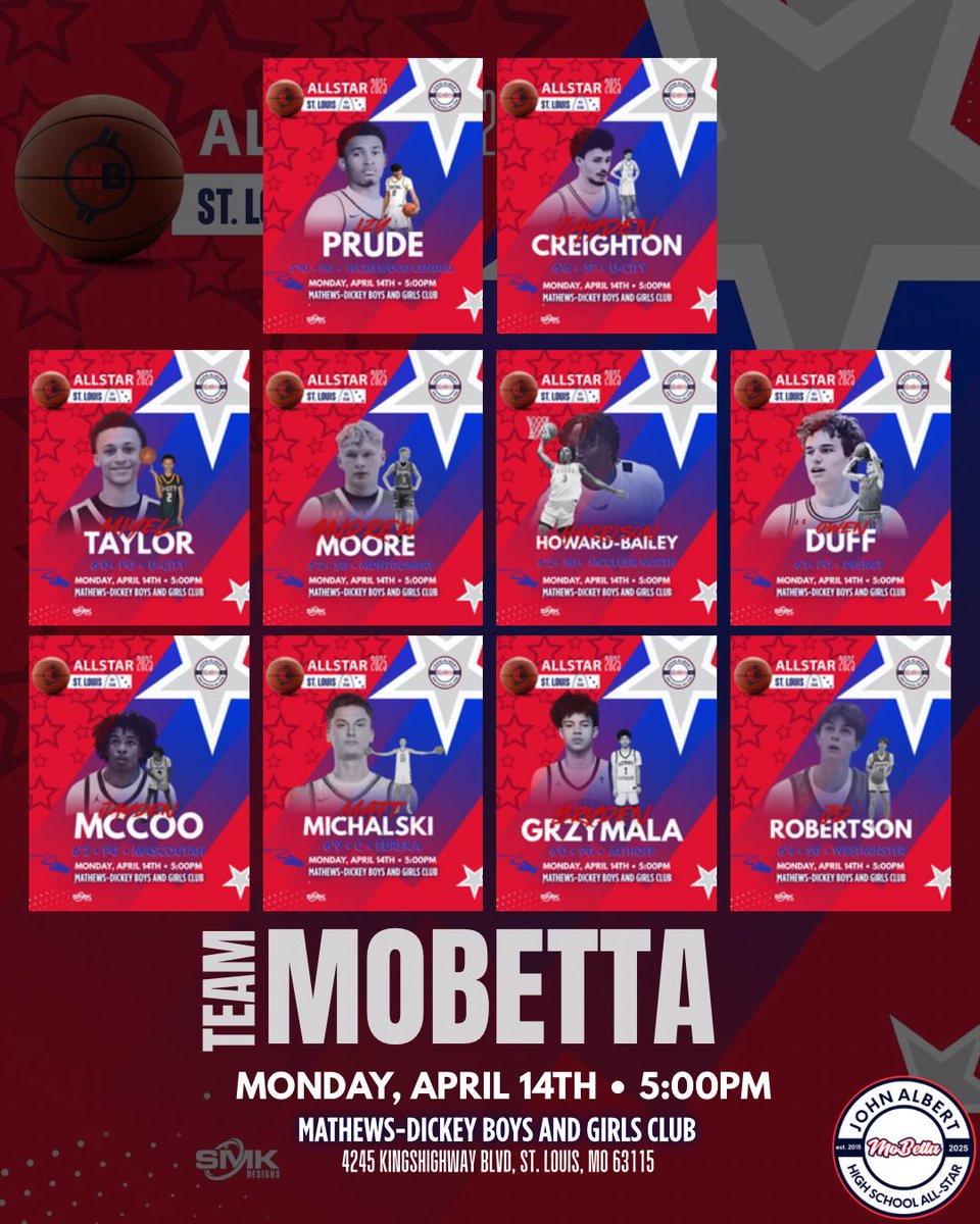 Mo Betta Sports Presents: 10th Annual John Albert High School All Star Game!! Team Mo Betta !!! DOORS OPEN UP AT 5pm!!!Tickets on sale now mobettasports.com and hometown tickets!! events.hometownticketing.com/boxoffice/mobe…