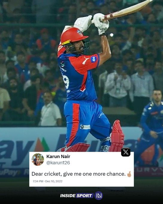 TheIceMaster07's tweet photo. Cricket always finds a way to reward perseverance. Came in as an Impact Sub but the real impact was years of hard work, patience, and belief.
This game never stops giving if you don’t stop grinding.
#KarunNair #MIvsDC #ImpactSub #TrustTheProcess #GrindAndShine https://t.co/d7R1GEzjM7