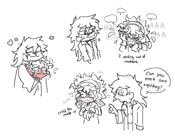 these r old but celeste/martha sketches bc we thought anxious religious maid &amp; sleazy vagabond dynamic would be fun

[martha belongs to/drawn by <a href="/Ekrixart/">Rix 🇵🇸</a>]