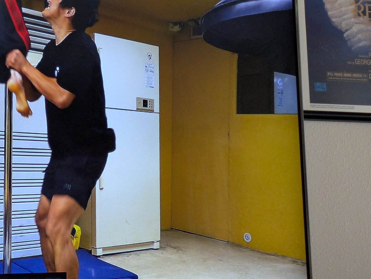 myBTSstanacct's tweet image. If you&apos;re claustrophobic like I am, and have been uncomfortable watching Kian&apos;s Bizarre B&amp;amp;B because the only way to exit the kitchen is the fire pole, I have discovered what I think is a secret emergency door. The air return grill and what I suspect is one way glass give it away.