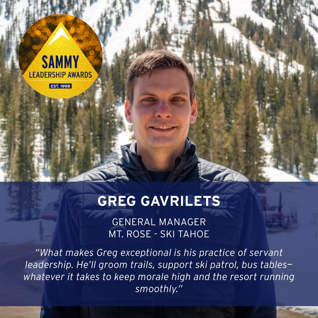 Meet Greg Gavrilets, one of the 2025 SAMMY honorees.

Read more about Greg and the other honorees here: saminfo.com/sammy-hall-of-…

Thanks to sponsors, <a href="/Leitner_Poma/">Leitner-Poma of America</a> and Safehold Special Risk.

<a href="/MtRoseSkiTahoe/">Mt. Rose Ski Tahoe</a>