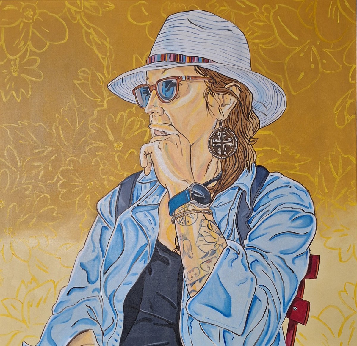 Nelson White Art (@nawhitestudio) on Twitter photo New work for a summer event.  Just my friend N.L. Travers   being cool.  "Waiting" is 30 x 30 oil on canvas #art #ArtCollectors #NativeAmericanart #canadianart #contemporaryart New work for a summer event.  Just my friend N.L. Travers   being cool.  "Waiting" is 30 x 30 oil on canvas #art #ArtCollectors #NativeAmericanart #canadianart #contemporaryart