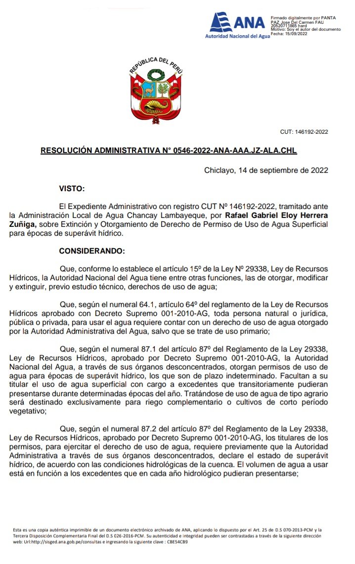 ginoequidad's tweet photo. 🥷Empresario asesinado en Miraflores era testaferro de permisos de agua de Becerril 🍊. Por eso los medios no mencionan su nombre. Aquí los documentos👇 que acreditan sus 91 hectáreas en el distrito de Zaña, en Chiclayo - Lambayeque. https://t.co/dl0gLuTC8w