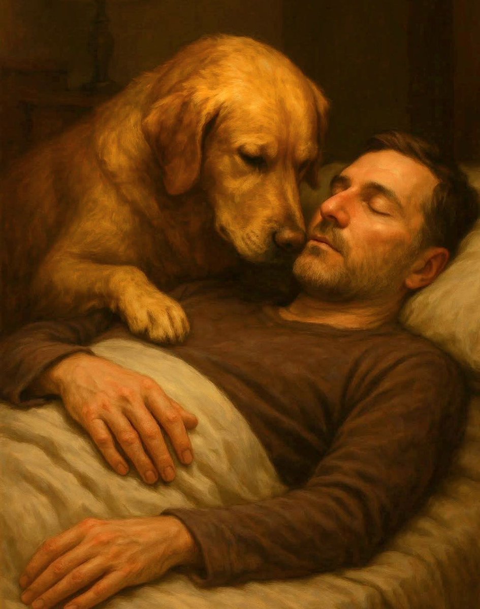 DogLovers03's tweet image. If I die while my dog is still alive, I ask you a favor: let him see my body. Let him draw his muzzle to my still hand, let him weep his pain upon my chest now silent. He deserves to understand.
Dogs know death. And they mourn her. But disappear without explanation? That's…