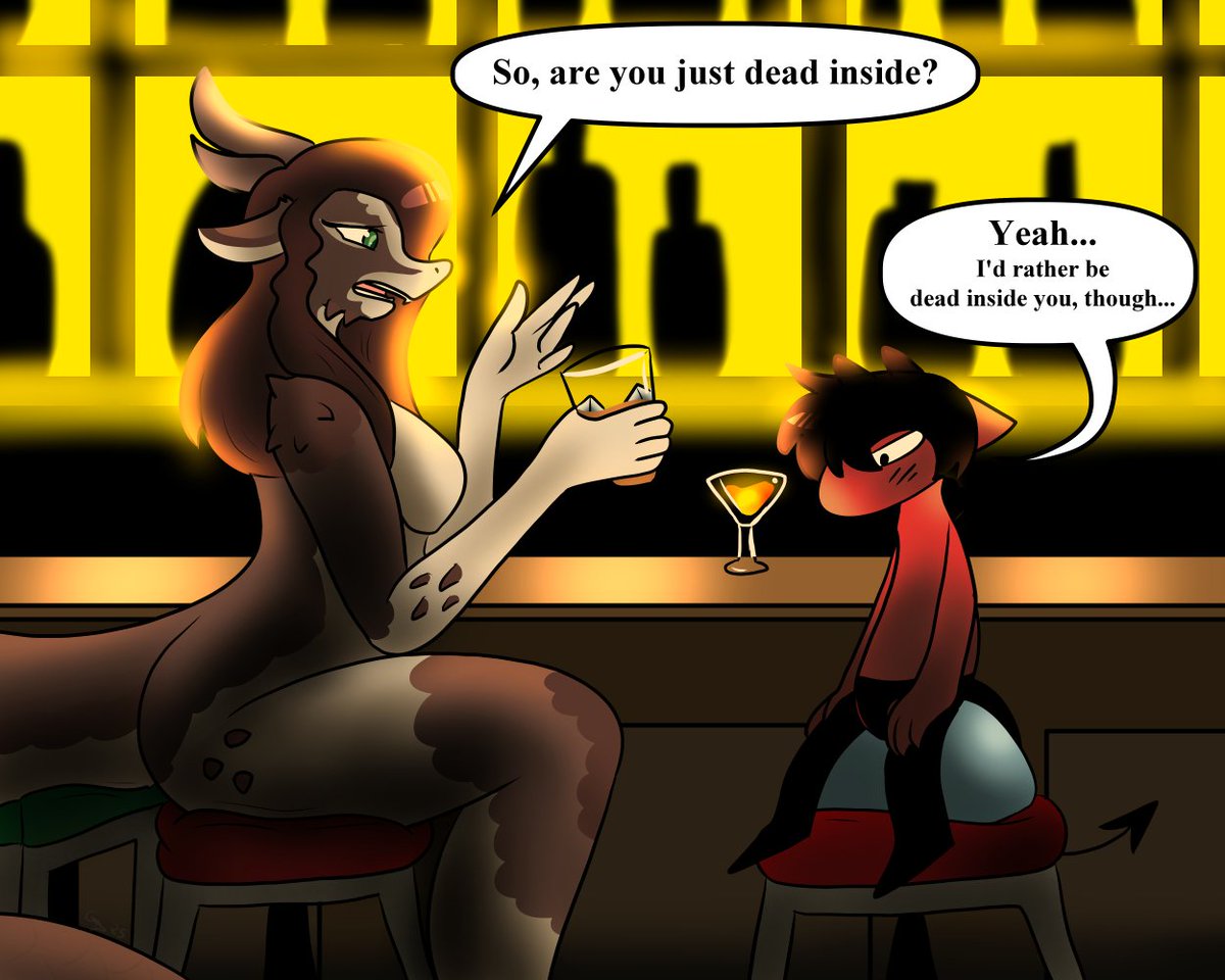 HeckinEatcha (@eatchaheckin) on Twitter photo CW: Vorish undertones?
I had this idea of throwing Abbs into scenes with a bunch of other OCs from people in the community to see how they interact. Here's a blind date between her and <a href="/Shyguy9/">shyguy9.bsky.social</a>'s Pith! I wonder where the night will lead... π€¨
Artist credit goes to <a href="/DoodleRacc/">GrayGhost</a>! CW: Vorish undertones?
I had this idea of throwing Abbs into scenes with a bunch of other OCs from people in the community to see how they interact. Here's a blind date between her and <a href="/Shyguy9/">shyguy9.bsky.social</a>'s Pith! I wonder where the night will lead... π€¨
Artist credit goes to <a href="/DoodleRacc/">GrayGhost</a>!
